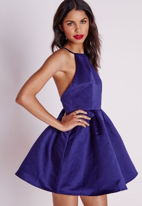 Satin High Neck Box Pleat Skater Dress Navy - Dresses - Skater Dresses - Missguided Satin Skater Dress, Pleated Skater Dress, Skater Dresses, Vintage Style Dresses, Dress Satin, Navy Dresses, Dress Short, Skater Dress, Fashion Company