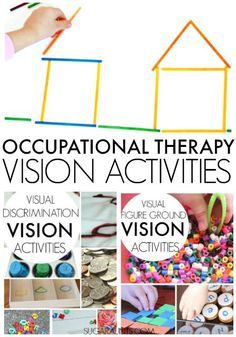 Occupational Therapy - The OT Toolbox Occupational Therapy Bilateral Coordination Activities, Nystagmus Therapy, Visual Processing Activities, Vision Therapy Activities, Visual Activities, Visual Motor Activities, Visual Perceptual Activities, Therapy For Kids, Visual Perception Activities