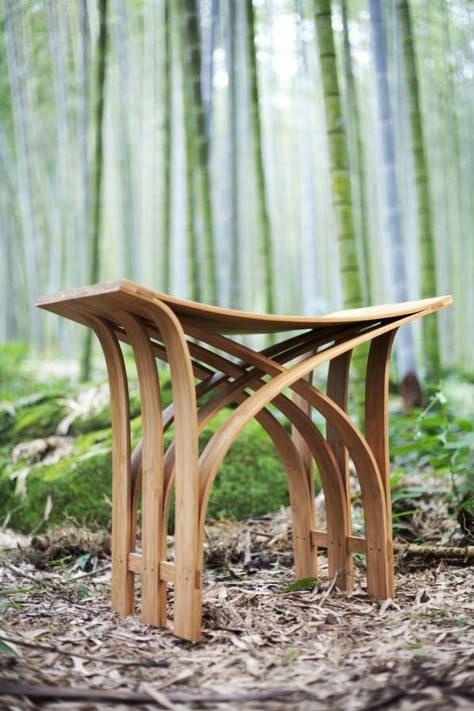 Bamboo Stool, Green Craft, Bamboo Crafts, Bamboo Furniture, Bamboo Design, Wood Sticks, Stool Design, Table Vintage, Furniture Inspiration