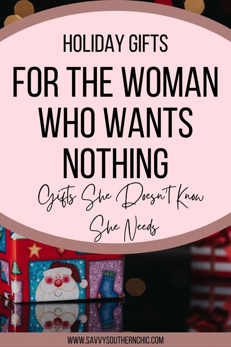 We all have that special lady on our gift list that says she wants nothing for Christmas. She will give you no clues as to what to get her, yet we want to honor her and show her that she’s special. And there are just so many sweaters, water bottles and mugs you can give someone before these gifts seem less than thoughtful. Want to know how to find the best gifts for the woman who wants nothing? Head to the blog for these gift ideas for women. gift guide/ gift ideas for ladies/ fashin over 40 Wish List Ideas Women, Christmas Gifts For Hostess, Christmas Gifts To Ask For Women, Cozy Gifts For Her, Functional Gifts For Women, Gifts For Late 20s, Best Christmas Gifts For Her, Must Have Christmas Gifts For Women, Cute Gifts For Women