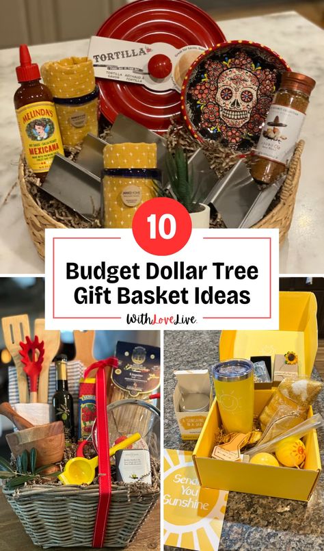 Dollar tree gift baskets are a lovely way to show thoughtfulness and creativity; you will surely be offering a collection of nice items that are great for someone’s taste or needs. But who says they need to be expensive? Diy Homestead Gift Basket, Picnic Gift Basket Ideas Silent Auction, Practical Gift Baskets, Filipino Gift Basket, Walmart Gift Basket Ideas, Kitchen Gift Baskets Ideas, Paint And Sip Gift Basket Ideas, Inexpensive Gift Baskets, Gift Basket For New Home Owner