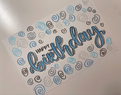 Calligraphy Happy Birthday Card, Happy Bday Calligraphy, Hand Written Birthday Card, Calligraphy Birthday Card Ideas, Happy Birthday In Calligraphy Writing, Happy Birthday Calligraphy Fonts, Happy Birthday Lettering Fonts, Ways To Write Happy Birthday, Happy Birthday Calligraphy Hand Drawn