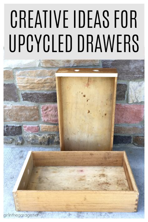 Drawers Repurposed Diy, Upcycle Drawers, Diy Dresser Drawers, Upcycled Drawers, Decoupage Drawers, Drawer Diy, Drawers Repurposed, Colorful Scrapbook, Old Dresser Drawers