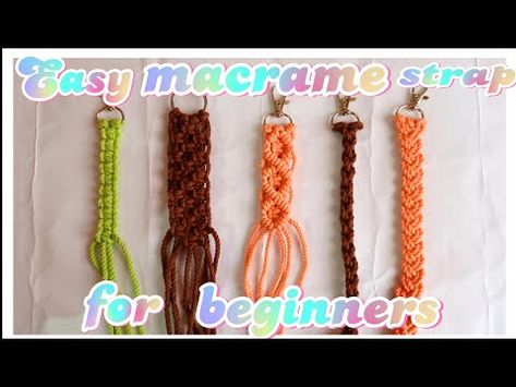 5 Easy and Basic macrame knot for bag strap | Macrame bag strap tutorial for beginners - YouTube Macrame Purse Strap Diy, Macrame Bag Strap Tutorial, Macrame Strap Tutorial, Macrame Bag Strap, Straps For Bags, Macrame Strap, Basic Macrame, Macrame Knot, Macrame Bag