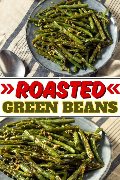 Try these oven-roasted green beans for a healthy side dish you can feel good about. Seasoned with salt, pepper, and garlic, they're simple yet delicious. Green Bean With Bacon, Green Beans Easy, Oven Green Beans, Oven Roasted Green Beans, Roasted Veggies In Oven, Vegetable Casseroles, Baked Green Beans, Oven Roasted Asparagus, Keto Vegetables