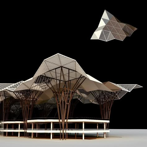 Hidden rooms and spaces up in the tree tops Canopy Architecture, Wedding Canopy, Diy Canopy, Arch Model, Roof Architecture, Architectural Model, Architecture Models, Top Architects, Canopy Design