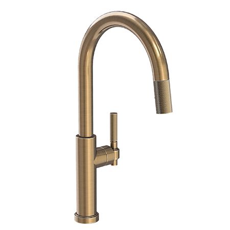 Muncy - Pull-down Kitchen Faucet - 3290-5143 - || Newport Brass Aged Brass Kitchen Faucet, Newport Brass Kitchen Faucet, Antique Brass Kitchen Hardware, Antique Brass Kitchen Faucet, Unlacquered Brass Kitchen Faucet, Kohler Kitchen Faucet, Silver Faucet, Unlacquered Brass Faucet, Brass Kitchen Hardware