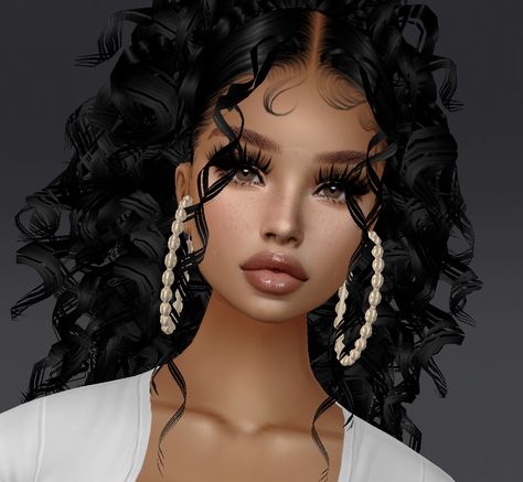 Imvu Curly Hair, Anime Watercolor, Imvu Girl, Imvu Outfits Ideas Cute, Imvu Outfits, Pretty Gel Nails, Beauty Art Drawings, Black Cartoon, My Beauty