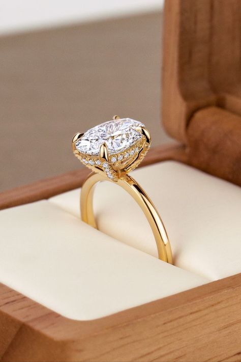 Hidden Accent Engagement Ring Gold, Brilliant Earth Engagement Rings, Hidden Halo Engagement Rings, Gold Oval Engagement Ring, Heart Shaped Diamond Ring, Ring Upgrade, Dream Rings, Simple Engagement, Hidden Halo Engagement Ring