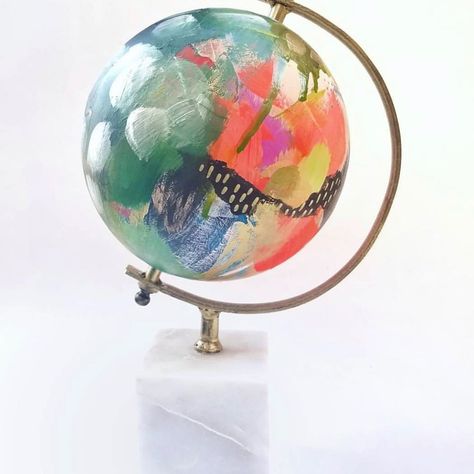 Globe Painting, Wanderlust Wednesday, Painted Globe, Globe Art, Friend Love, Trotter, Hand Crafted Gifts, Globe Trotter, Dallas Texas