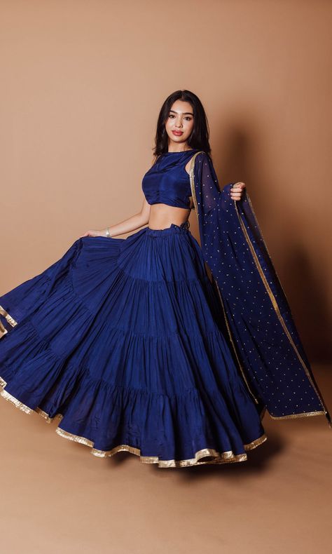 Royal Blue Lehenga, Blue Lehenga Choli, Simple Lehenga, Navratri Dress, Indian Outfits Lehenga, Long Gown Design, Lehenga Designs Simple, Lehnga Dress, Traditional Indian Dress