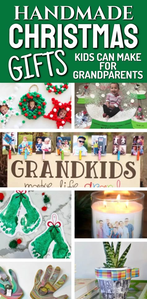 Homemade Christmas gifts for grandparents - DIY Christmas gifts for grandparents from kids cute ideas for homemade gifts from grandkids - baby, toddler crafts, Christmas ornaments, thoughtful, sentimental and more gifts for kids to make for grandma and grandpa - grandmother and grandfather. Grandparent Christmas Gift Ideas From Grandkids, Kids Christmas Craft For Grandparents, Holiday Crafts For Kids To Give As Gifts, Christmas Gifts From Toddlers Diy, Christmas Ideas For Grandparents Diy, Homemade Christmas Gifts For Dad Diy, Grandpa Christmas Gifts From Kids, Kid Craft Gift Ideas, Easy Grandparent Christmas Gifts