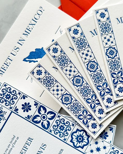 Like our design? Contact Us! This is our Mexican Blue Tiles letterpress wedding invitations for a Mexico destination wedding. www.kshcreations.com or info@kshcreations.com Spanish Table Setting Ideas, Boca Grande Wedding Invitation, Tile Wedding Invitation, Mexico Wedding Invites, Mexican Wedding Stationery, Mexican Wedding Palette, Spanish Tile Wedding Invitations, Mexico City Wedding Invitations, Luxury Mexican Wedding