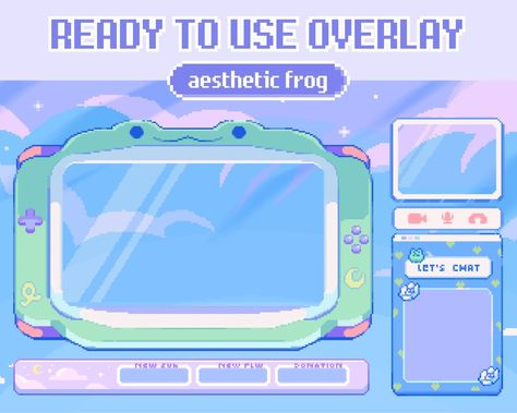 Pixel Overlay, Pixel Frog, Twitch Badges, Stream Overlay, Twitch Overlay, Pixel Art Games, Brand Concept, Game Concept Art, Cute Games