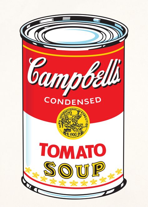 Crushed Can, Pop Art Acrylic, The Golden Spoon, Golden Spoon, Warhol Art, Artist Study, Soup Plate, Campbell Soup, Canvas Oil Painting