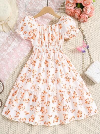 Cute Summer Twirl Dress For Sleepover, Floral Teen Dresses, Cute Floral Print Dress For Play, Summer Dresses For Girls 10-12, Pretty Dresses For Teens, Girls Dresses Summer Children, Cute Dresses For Teens, Elegant Summer Dresses, Cute Dress Outfits