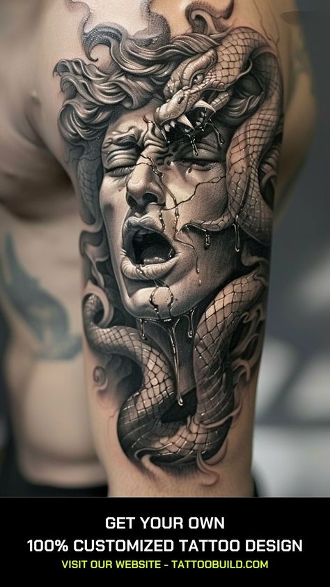 Medusa Tattoo Ideas: 40 Captivating designs - Tattoo Build Medusa Tattoo Ideas, Medusa Tattoos, 27 Tattoo, Design Your Own Tattoo, Medusa Tattoo Design, Kunst Tattoos, Unicorn Tattoos, Gold Tattoo, Mythology Tattoos