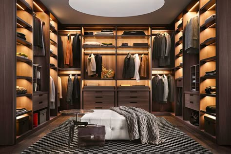 17 Must-Have Products For Your Next Home Renovation Photos | Architectural Digest  The Poliform Senzafine walk-in closet by Rodolfo Dordoni brings the sophisticated feel of a couture fitting room to your own home. Walk In Closet Design, Walking Closet, Luxury Closets Design, Walk In Robe, Wardrobe Room, Interior Design Per La Casa, Wooden Wardrobe, Bedroom Closet Design, Closet Room