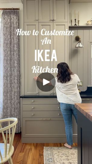 Free Standing Kitchen Cabinets Ikea, Breakfast Cabinet Ikea, Ikea Hutch Kitchen, Ikea Litchen, Unusual Shaped Kitchens, Ikea Appliance Garage Hack, Ikea Kitchen Cabinet Colors, Ikea Kitchen Organization Hacks, Ikea Kitchen Cabinets Hack