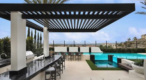 4K Cantilevered Pergolas - Patio Covered Modern Pergola Ideas, Cantilever Pergola, Solar Shading, Diy Pergola Kits, Steel Pergola, Pergola Ideas, Building A Pergola, Modern Pergola, Aluminum Pergola