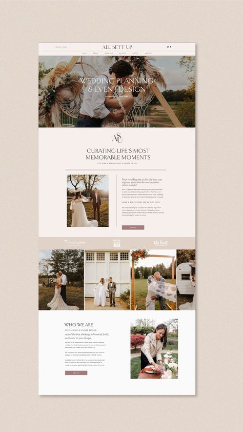 Wedding Photography Website Design, Therapy Website Design, About Us Page Design, Wedding Planner Website, Event Planning Website, Wedding Web, Wedding Website Design, Website Design Inspiration Layout, Design For Wedding