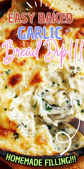 Baked Garlic Bread Dip Baked Garlic Bread Dip, Easy Dip For Bread, Garlic Bread Dip, Baked Garlic Bread, Bread And Dip, Bread Dips, Bread Crust, Cheesy Dip, Hosting A Party