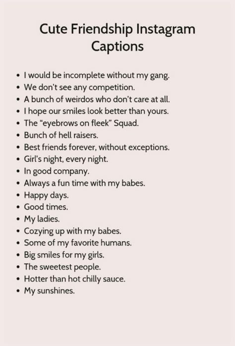 Caption For Reel With Best Friend, Reel Captions Instagram Friends, Caption For Instagram Reels With Friends, Caption For Reels With Friends, Frds Captions For Instagram, Group Friendship Aesthetic Quotes, Friendship Day Captions For Instagram, Proud Captions, One Word Captions For Bestie