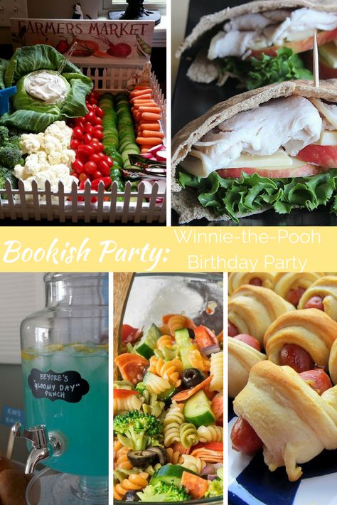 Pooh Charcuterie Board, Food Ideas For Winnie The Pooh Party, Winnie The Pooh Recipes, Pooh Party Food, Whinney Pooh Birthday, Winnie The Pooh Inspired Food, Winnie The Pooh Drinks, Winnie The Pooh Food, Winnie The Pooh Party Food