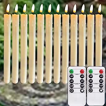 3D Black Wick Led Battery Operated Flameless Taper Candles Light with Remote &Timer,Electric Fake Window Candle Flickering Like Real Wax,Floating Candle Stick for Wedding/Valentine's Day Decor Bridal Shop Decor, Fake Candle, Window Candle, Realistic Candles, Flameless Taper Candles, Led Taper Candles, Timer Candles, Fake Window, Candles Light