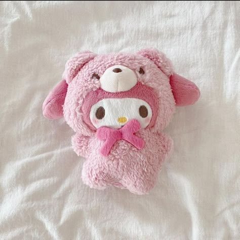 Pink Plushie, Cute My Melody, Kuromi Plush, Sanrio Plush, My Melody Cinnamoroll, Cute Squishies, Soft Pink Theme, Dolls Cute, Melody Cinnamoroll