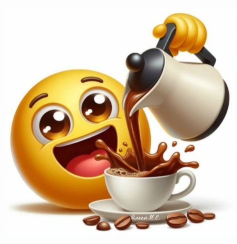 Wow Emoji, Funny Good Night Images, Animated Smiley Faces, Funny Smiley, Images Emoji, Emoji Characters, Craft Market Display, Coffee Cartoon, Emoticons Emojis