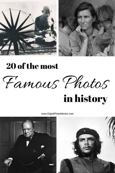 20 of the most famous photos from photography history. Famous well-known photos of people, children, and life in general. Famous pictures taken since the invention of the camera. Learn your photographic roots, and hone your craft. #famousphotos #famouspictures #famousphotoshistory #famousphotosphotographyhistory #famousphotoslife #digitalphotomentor Most Famous Photos Of All Time, History In Pictures, Photography Project Ideas, Woman Falling, Photography Classroom, Famous Photographs, Teaching Yearbook, Most Famous Photographers, Photo Journalism