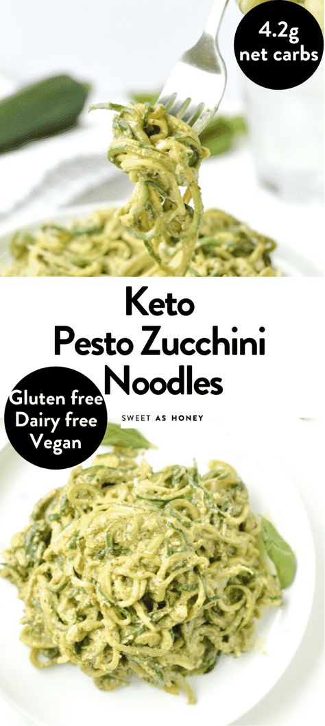 Healthy Pesto Pasta Recipes, Vegan Zoodle Recipes, Low Carb Pesto, Keto Zucchini Noodles, Keto Pesto, Zucchini Noodles With Pesto, Pesto Zoodles, Pesto Zucchini Noodles, Zucchini Pasta Recipes