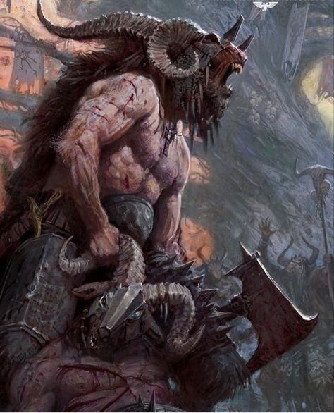 “Beast Man victorious in the fight for dominance” Artist Thomas Elliott Beasts Of Chaos, Warhammer Fantasy Roleplay, Creature Artwork, Fantasy Battle, Fantasy Beasts, 다크 판타지, Warhammer Art, Warhammer 40k Artwork, Fantasy Races