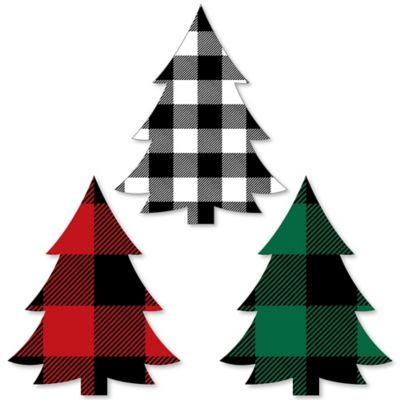 Buffalo Plaid Christmas Party, Plaid Christmas Party, Plaid Christmas Trees, Diy Tree Decor, Diy Christmas Party, Diy Party Supplies, Holiday Plaid, Christmas Paper Crafts, 12 December