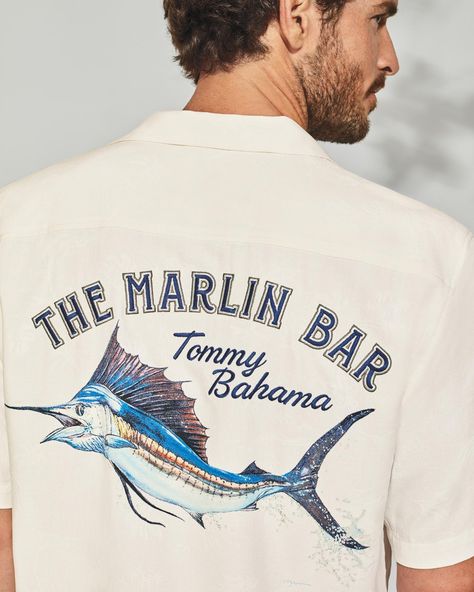 Tommy Bahama Menswear, Shirts Illustration, Tropical Style Surfing T-shirt For Vacation, Tommy Bahama Embroidered Shirt, Vacation Surfing Graphic Print T-shirt, Tropical Graphic Print Surfing T-shirt, Merch Design, Beach Wear Men, Playing Golf