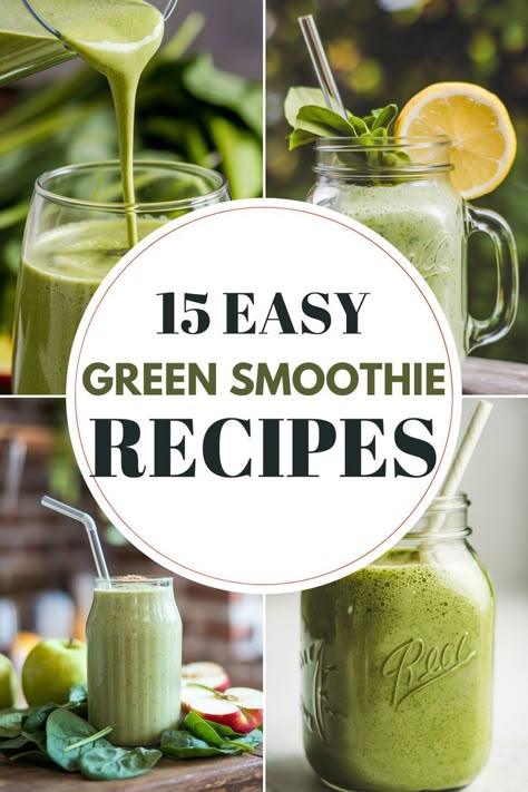 Looking for healthy drinks? These green smoothie recipes are full of flavor and easy to prepare, making them a perfect addition to your daily routine. #greensmoothie #healthygreensmoothies #fruitSmoothierecipeshealthy Green Shakes Recipes, Green Leaf Smoothies, Slim Smoothie Recipes, Daily Greens Smoothie, Recipe For Smoothies, Green Smoothie Ingredients, Green Juice Ideas, Simple Green Smoothie Recipes, 10 Day Green Smoothie Cleanse Recipes