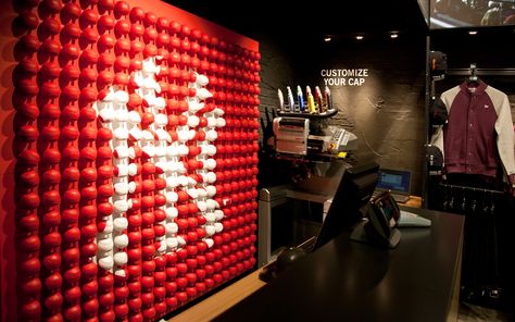 New Era Store, Ny Yankees Logo, Westfield Stratford, Stratford London, Yankees Logo, Retail Concepts, Graffiti Designs, Retail Design Blog, Retail Interior