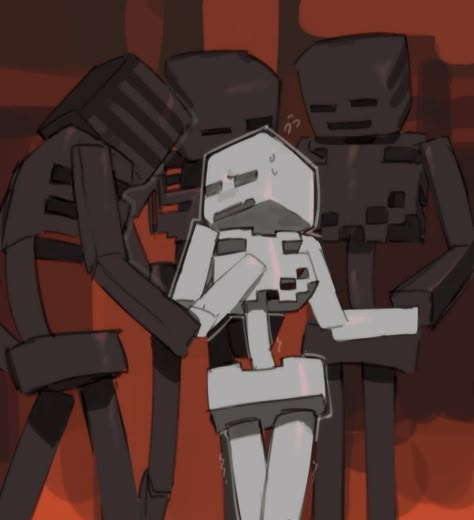 Minecraft Wither, Minecraft Skeleton, Minecraft Comics, Weird Drawings, Minecraft Drawings, Minecraft Mobs, Minecraft Anime, Youtube Ideas, Minecraft Memes