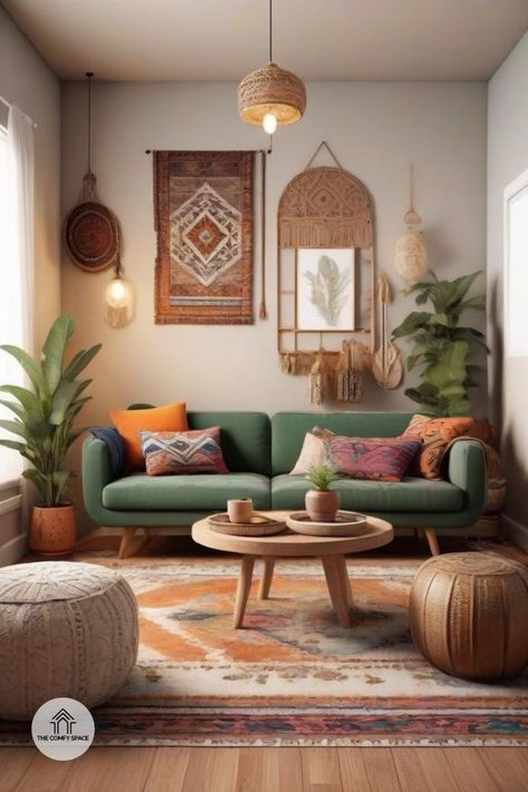 Transform your living room into a boho haven without spending a fortune! Our guide is your ticket to an eclectic, relaxed vibe. Think thrift store treasures and DIY magic. Mix textures, patterns, and colors for a unique, cozy space. Embrace the boho spirit and let your personality shine through. #BohoChic #LivingRoomMakeover #AffordableDecor #DIYProjects #ThriftStoreFinds#BohoChic #LivingRoomMakeover #AffordableDecor #DIYProjects #ThriftStoreFinds Boho Retro Living Room, Bohemian Style Interior Design, Comfy Space, Mom Cave, Tropical Interiors, Room On A Budget, Boho Chic Living Room, Bohemian Style Interior, Modern Boho Decor