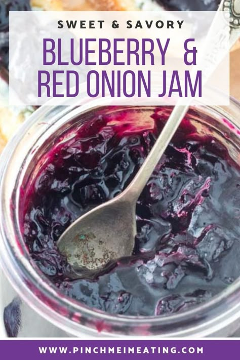 Recipes With Onion Jam, Savory Jam Recipes For Canning, Charcuterie Jams And Spreads, Blueberry Recipes Savory, Savory Blueberry Recipes, Savory Jams And Jellies, Recipes With Lingonberry Jam, Blueberry Appetizer, Preserves And Jams Chutney Recipes