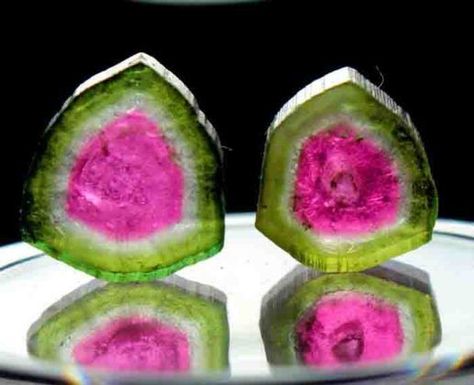 Watermelon Tourmaline : What is Watermelon Tourmaline? How it Formed? | #Geology #GeologyPage #minerals #tourmaline All gems in the tourmaline family are mixed crystals of aluminium boron silicate that also contain elements such as iron, manganese, sodium, lithium, or potassium. While tourmaline was first discovered in Brazil in the 16th century, the green crystals were initially confused with emerald. Read more : Tourmaline Meaning, Watermelon Benefits, Grounding Crystals, Watermelon And Lemon, Silicate Minerals, Pretty Rocks, All Gems, Pink Topaz, Ying Yang