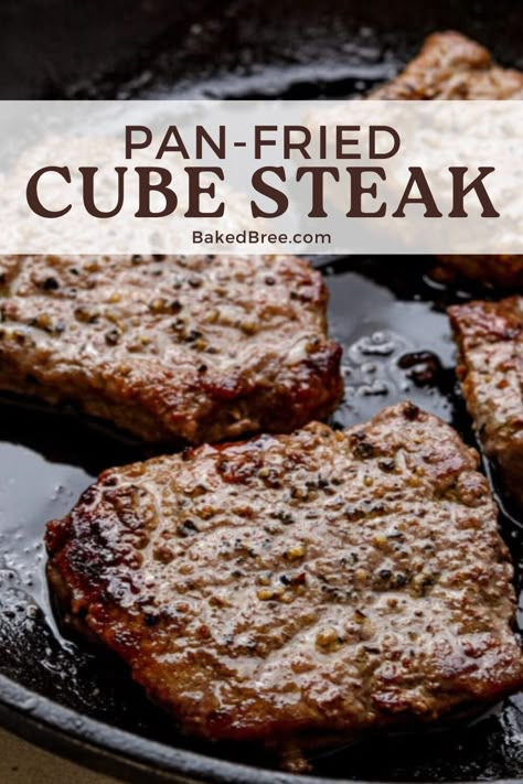 Have savory steak any night of the week with Pan-Fried Cube Steak—a budget-friendly recipe that takes only a few ingredients to prepare a hearty meal. Ground Beef Cube Steak Recipes, Fried Cube Steak Recipes Easy, Meals With Cubed Steak, How To Cook Cubed Steak, Simple Cube Steak Recipes, Cube Steak Pressure Cooker Recipes, Cubed Steak Recipes Easy Stove Top, Deer Cubed Steak Recipes, How To Cook Cube Steak On Stove