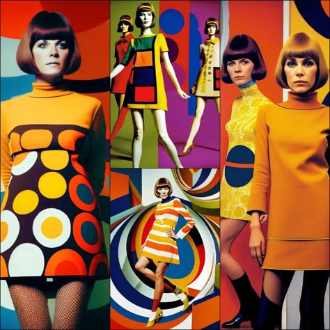 Designer Mary Quant 60s Mod Girl fashion Mary Quant 60s Fashion, Mary Quant Fashion, Vintage Fashion 50s, 60’s Fashion, Groovy Fashion, Fashion 50s, Space Fashion, 70s Women, Mary Quant