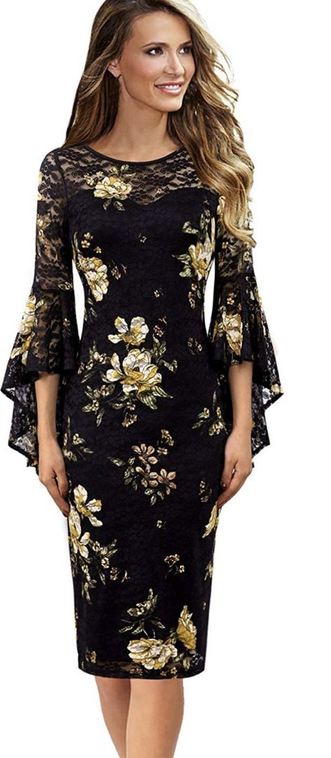 eb1e78328c46506b46a4ac4a1e378b91desc50392268ri Ruffle Bell Sleeve, Women Bodycon Dress, Elegant Outfit, Plus Size Dress, Floral Print Dress, Ruffle Dress, Bell Sleeve, Sheath Dress, Three Quarter