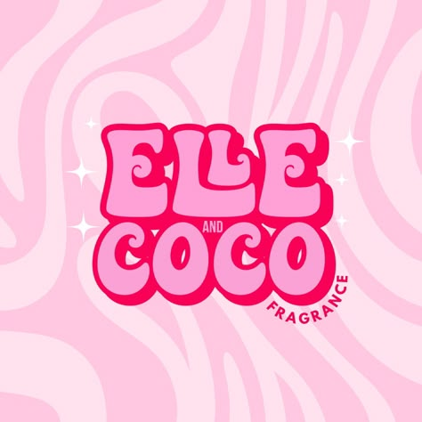 Hot pink groovy logo design - funky branding Groovy Logo, Funky Branding, Girly Logo Design, Funky Logo, Fragrance Business, Girly Logo, Small Business Logo Design, Digital Logo, Retro Logo Design