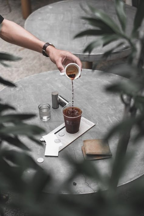 Coffee In Cafe Photography, Coffeeshop Photography Ideas, Coffee Shop Ambience Photography, Product Photography Coffee, Coffee Shop Marketing Ideas, Coffee Product Photography Ideas, Cafe Aesthetic Photoshoot, Cafe Photography Ideas, Coffee Shop Photo Ideas