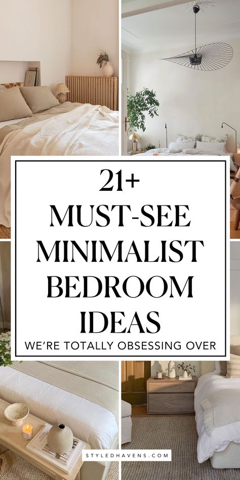 Searching for chic minimalist bedroom ideas for 2024? *These* are our absolutely fav modern bedroom design ideas - hand-picked to inspire you!! Whether you're looking for cozy bedroom design, or , these stylish ideas are sure to inspire you. (SAVE this to your BEDROOM STYLE or bedroom inspo board for later!) Simple Bedding Arrangement, Minimalist Cozy Bedroom, Small Minimalist Bedroom, Minimalist Bedroom Decor Ideas, Bedroom Design Minimalist, Minimalist Bedroom Color, Minimalist Bedroom Ideas, We Bought A House, Cozy Bedroom Design