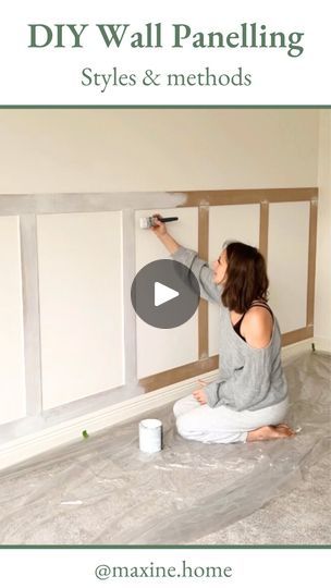 How To Do Wall Moulding, Shaker Half Wall Panelling, Wall Paneling Ideas With Windows, Half Bathroom With Wainscoting, How To Install Wainscoting Panels, Diy Wall Panelling Ideas, Easy Diy Panelling, Wainscoting And Wallpaper Living Room, Shaker Panelling Bathroom