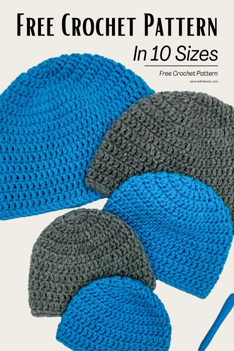 Double Crochet Hat, Beanie Pattern Free, Easy Crochet Hat Patterns, Crochet Beanie Pattern Free, Crochet Adult Hat, Crochet Hat For Beginners, Crochet Baby Beanie, Crochet Baby Hat Patterns, Easy Crochet Hat